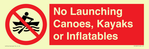 No Launching Canoes, Kayaks or Inflatables
